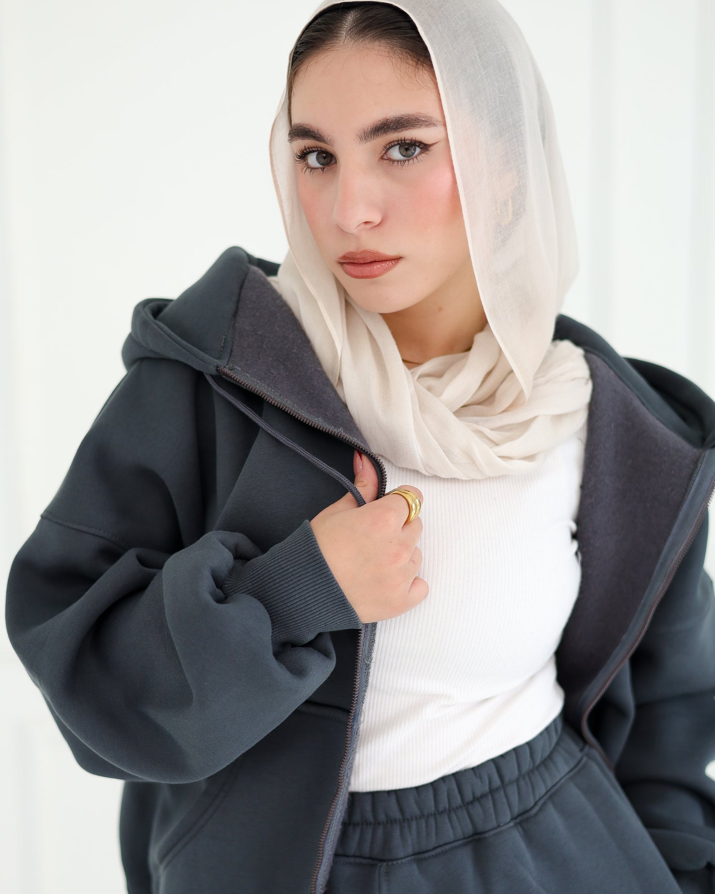 Dark Grey Zip Hoodie