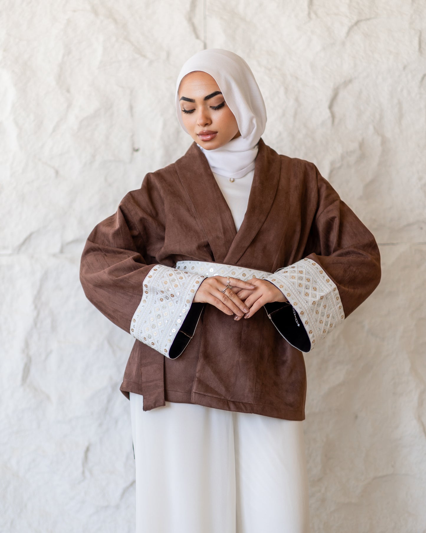 Embroidered Wrap Jacket