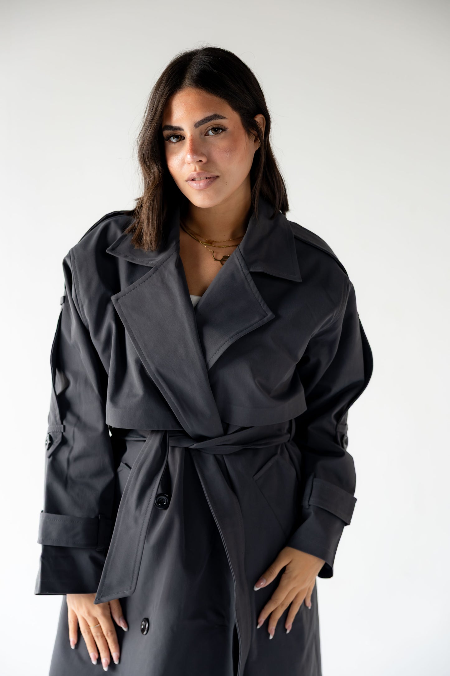 Trench Coat in Dark Grey