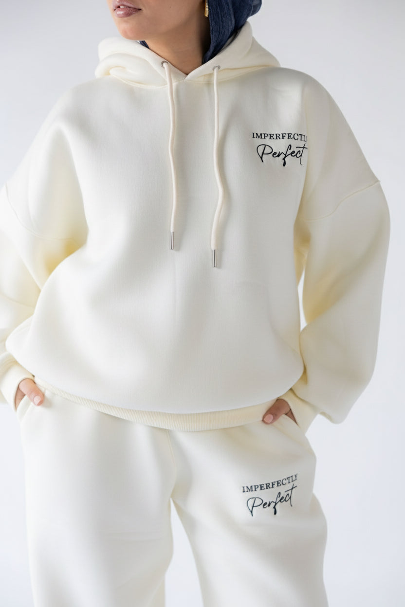 Cream Oversized Hoodie Set