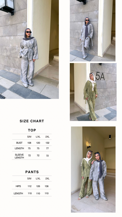 Floral Flow Set in grey