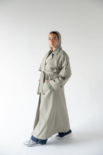 Trench Coat in Matcha