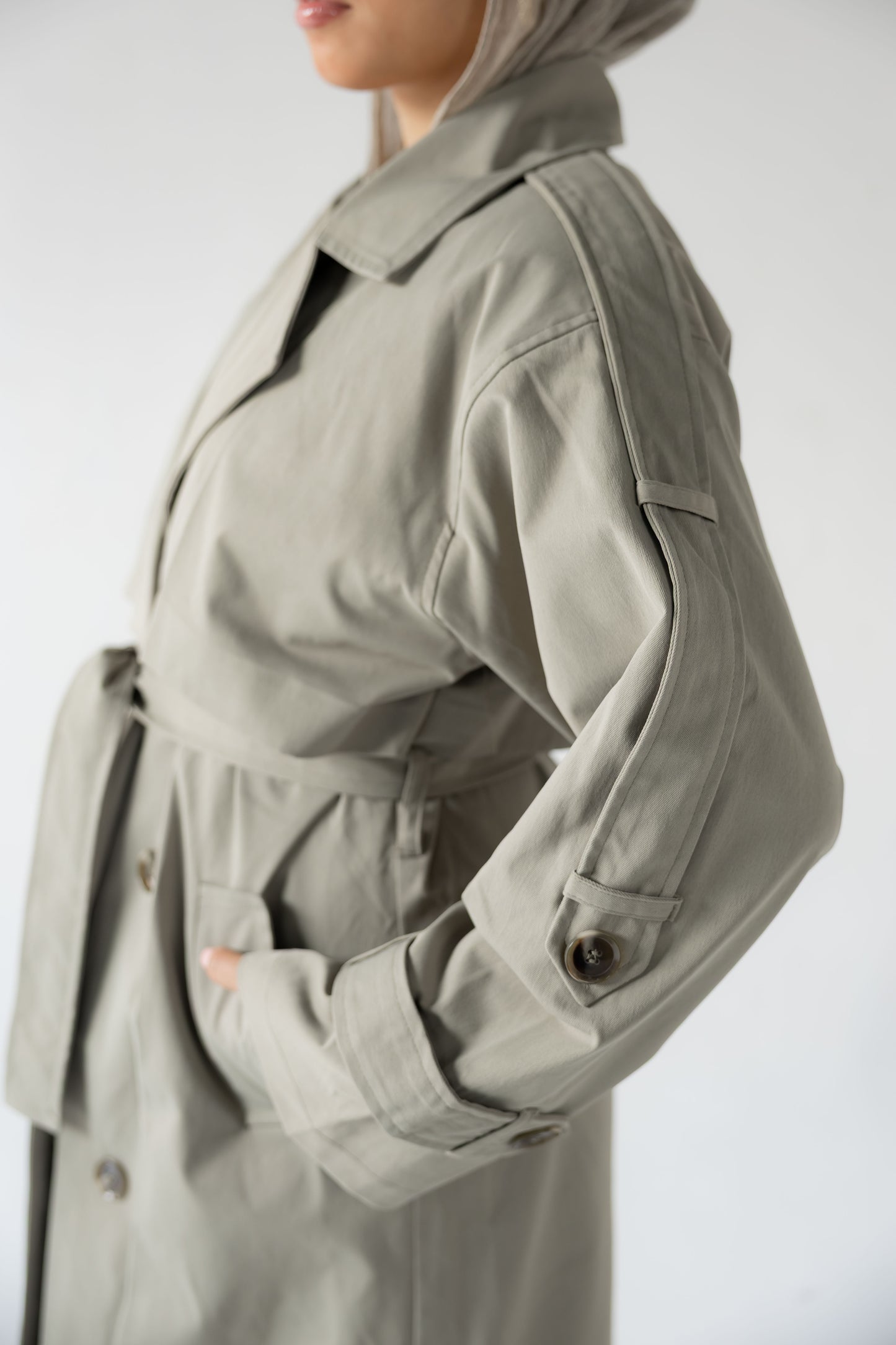 Trench Coat in Matcha