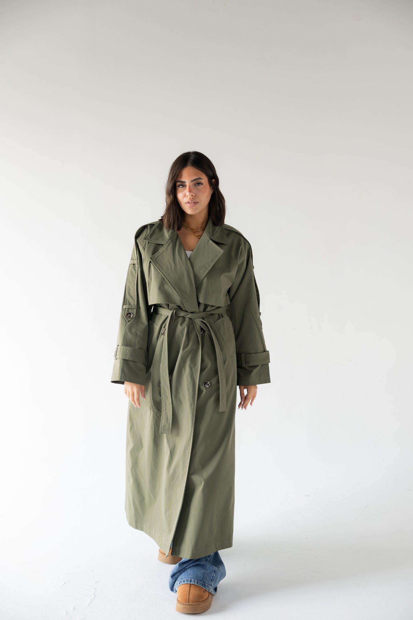 Trench Coat in Olive