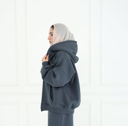 Dark Grey Zip Hoodie