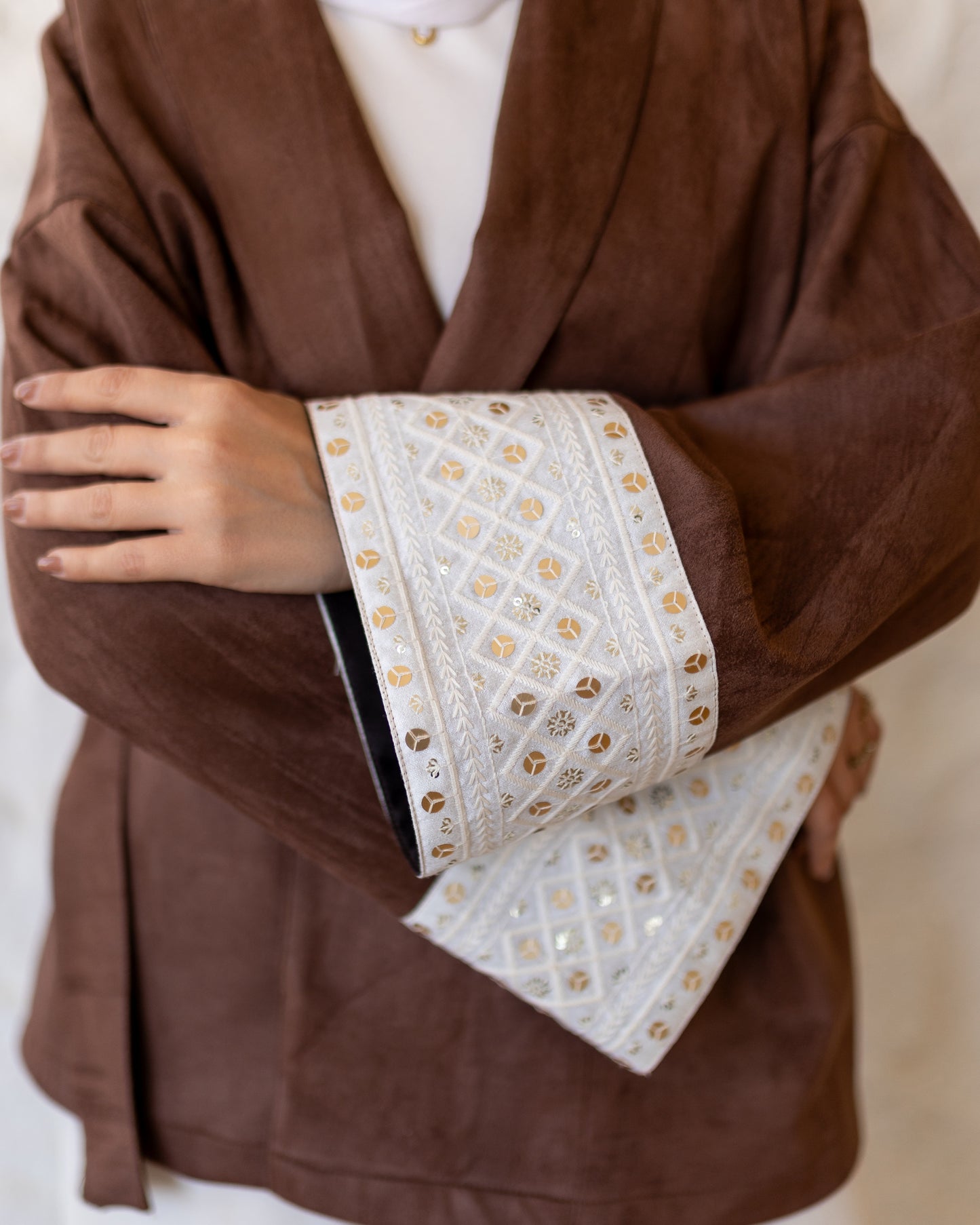 Embroidered Wrap Jacket