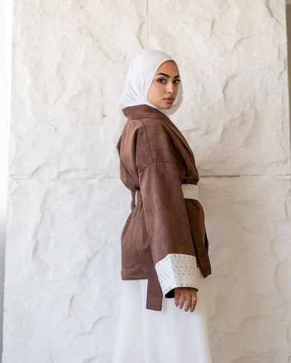 Embroidered Wrap Jacket