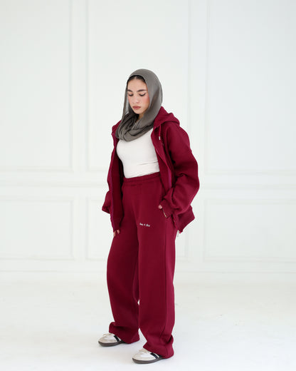 Burgundy Loose-fit Sweatpants